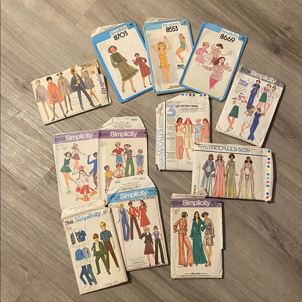 Large Collection Vintage 50’s, 60’s, 70’s Simplicity Sewing Patterns